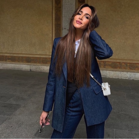 Zara Jackets & Blazers - Zara Denim Blazer with gold button xs